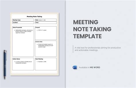 Meeting Note Taking Template