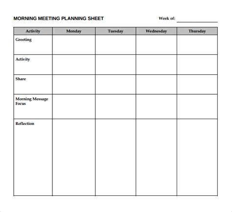 Meeting Plan Template