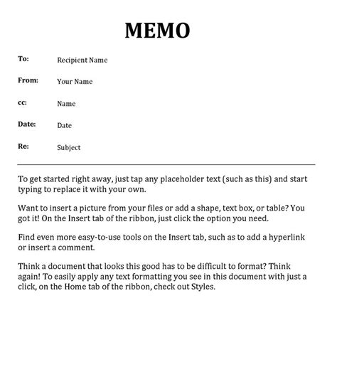Memo Template Word - Free Download