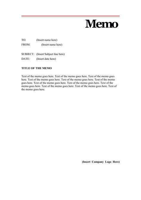 Memo Template Word Free Download