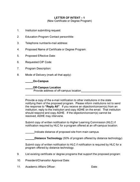 Memorandum Of Intent Template