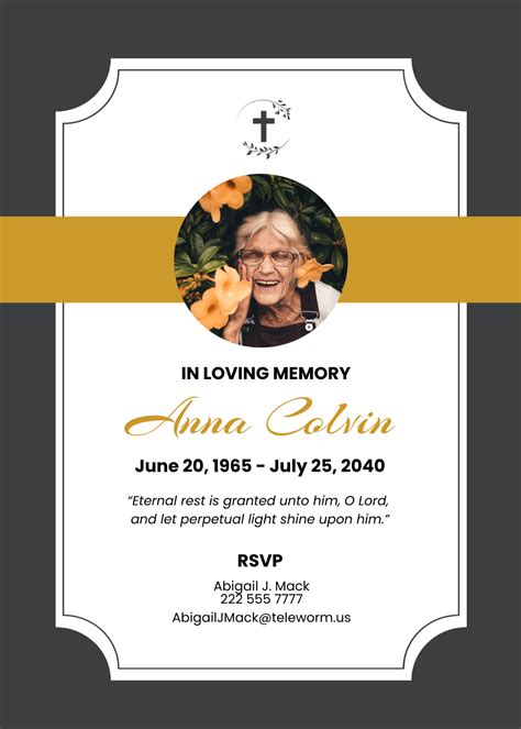 Memorial Card Template Free