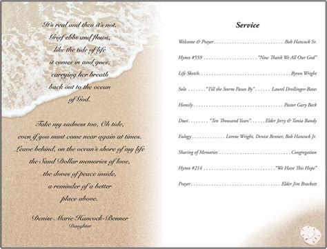 Memorial Service Program Template