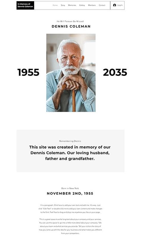 Memorial Website Template