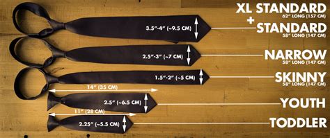 Mens Tie Size Chart