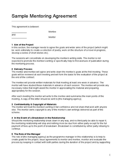 Mentoring Contract Template