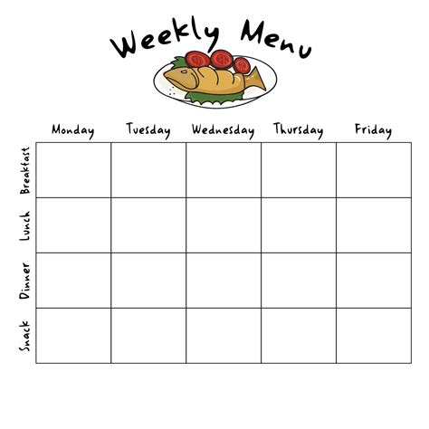 Menu Template Printable Free