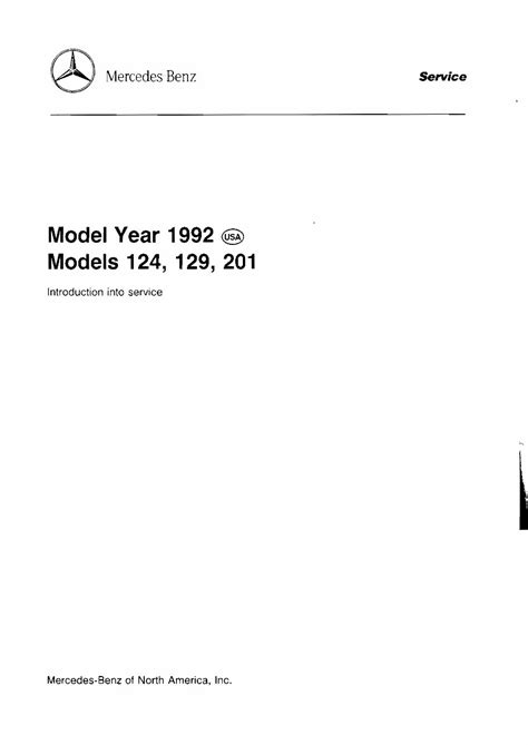 Mercedes Benz 124 300ce 3l Coupe 1988 1992 Service Manual