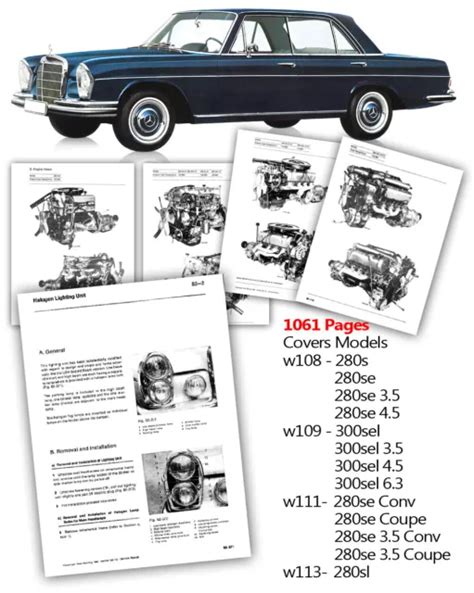 Mercedes Benz 280se 1977 198 Factory Workshop Service Repair Manual