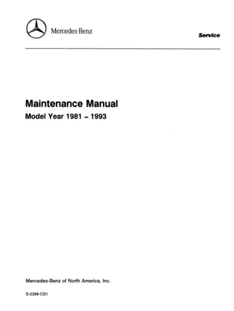 Mercedes Benz Series 107 123 124 126 129 140 201 Service Repair Manual 1981 1993 Download