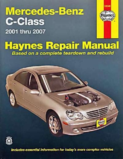 Mercedes C Class Mod 2001 Owners Manual