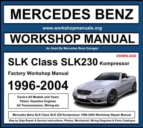 Mercedes Slk 1998 2004 Workshop Service Repair Manual