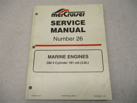 Mercruiser Gm 4 Cylinder 3 0l Alpha One Drive Marine Engine Full Service Repair Manual 1990 1997