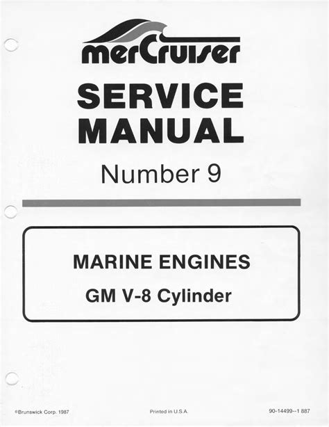 Mercruiser Marine Engines 9 Gm V 8 Cylinder Service Repair Workshop Manual Download 1987 1988