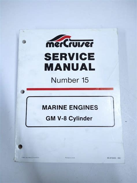 Mercruiser Mercury 15 Gm V 8 Cylinder Marine Engines Service Manual Searchable Download