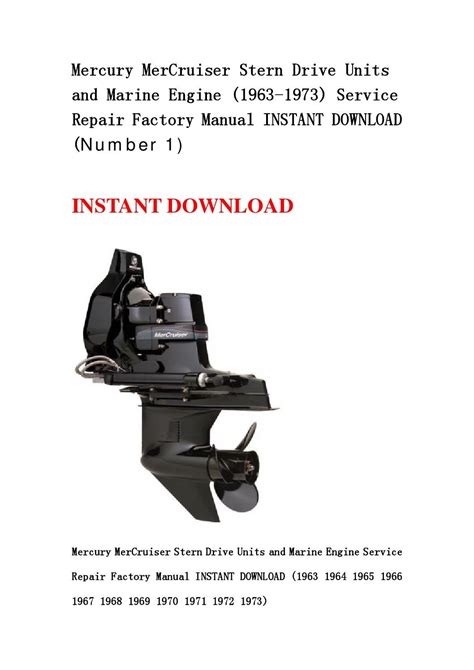 Mercruiser Service Manual 01 Stern Drive Units And Marine Engines 1963 1976