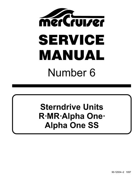 Mercruiser Service Manual 06 Sterndrive Units R Mr Alpha One Alpha One Ss 1983 1990