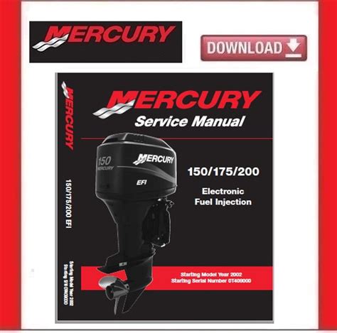 Mercury Mariner Outboard 175hp 175 Efi 200hp 200 Efi Full Service Repair Manual 1992 1999