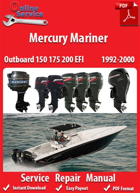 Mercury Mariner Outboard 175hp 175 Efi Full Service Repair Manual 1992 Onwards