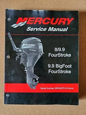 Mercury Mariner Outboard 9 9hp 15hp Four Stroke Bigfoot Full Service Repair Manual 1998 Onwards