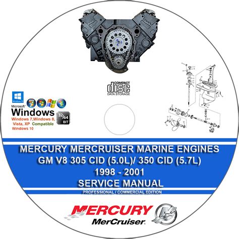 Mercury Mercruiser 1998 2001 V 8 305 350 Cid Repair Manual