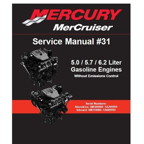 Mercury Mercruiser Gasoline Engines 5 0l 5 7l 6 2l Mpi Service Repair Workshop Manual Download