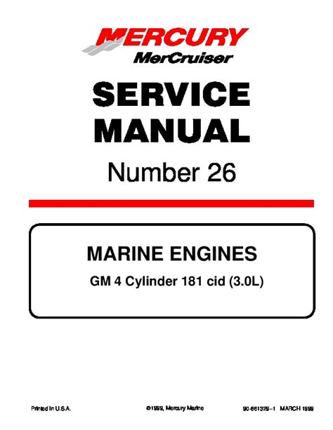 Mercury Mercruiser Gm 3 0l 26 Service Repair Manual