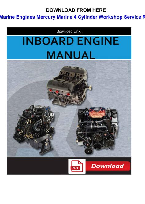 Mercury Mercruiser Number 8 Marine Engines 4 Cylinder Service Repair Workshop Manual Download