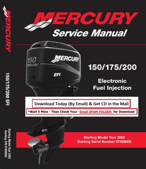 Mercury Outboard 150hp 175hp 200hp Efi Full Service Repair Manual 2002 Onwards