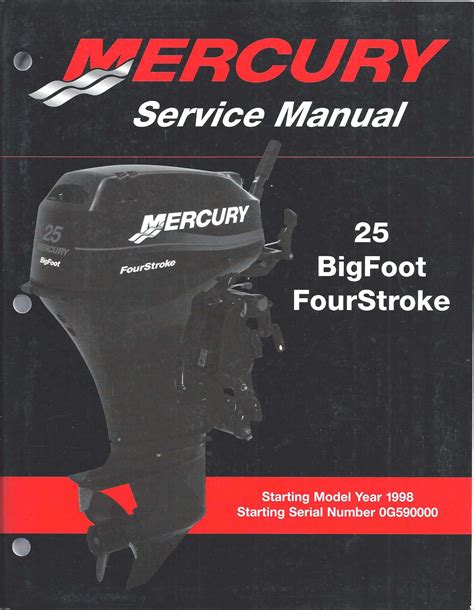 Mercury Outboard 25hp Big Foot Four Stroke Service Repair Manual Download 1998 Onwards