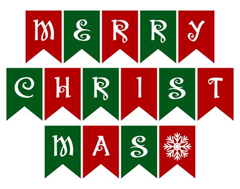 Merry Christmas Lettering Printable