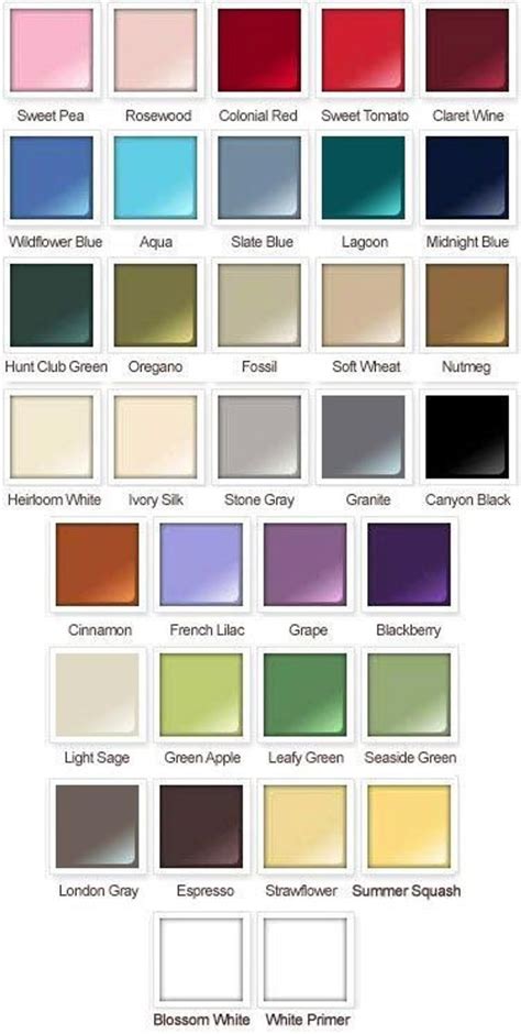 Metallic Spray Paint Colors Chart