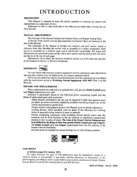 Mg Midget Pdf Service Repair Workshop Manual 1961 1979