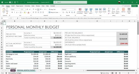 Microsoft Excel Budget Templates