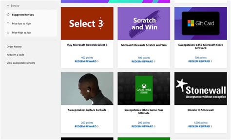 Microsoft Rewards Catalog
