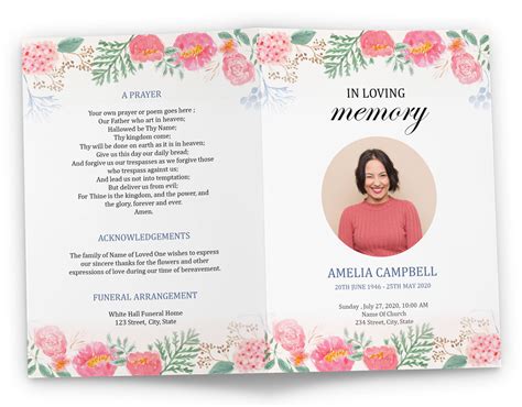 Microsoft Word Funeral Program Template