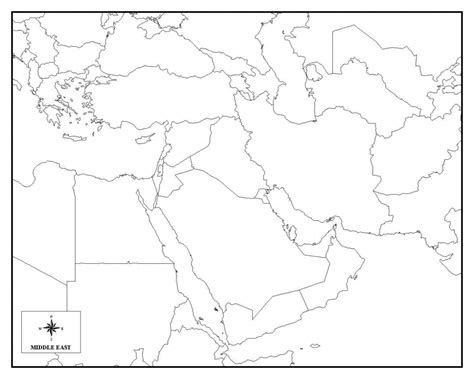 Middle East Blank Map Printable