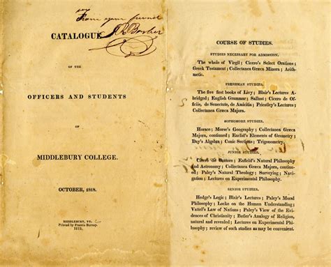 Middlebury Course Catalog