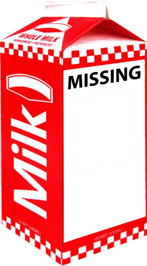 Milk Carton Missing Person Template