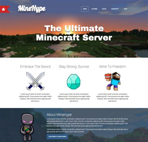 Minecraft Website Template