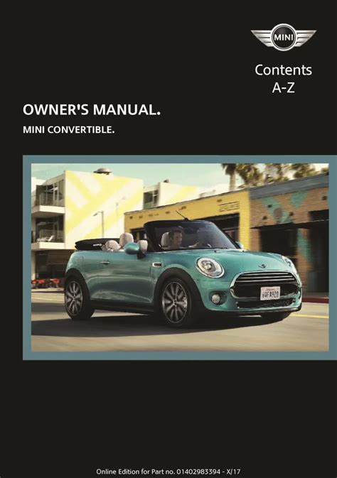 Mini Cooper S Owners Manual Convertible 2009