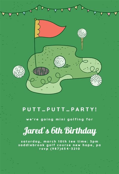 Mini Golf Party Invitation Template Free