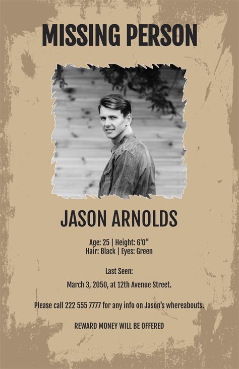 Missing Persons Flyer Template