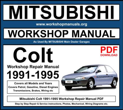 Mitsubishi Colt Lancer 1992 1995 Workshop Service Repair Manual