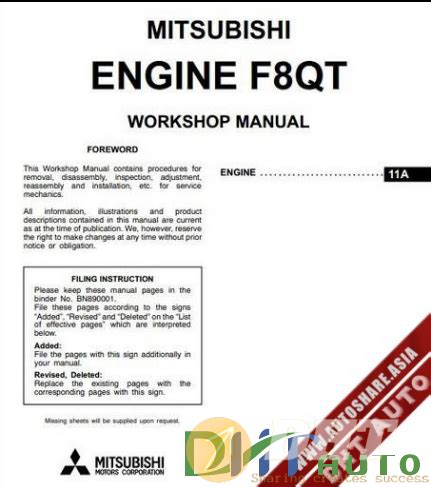 Mitsubishi F8qt Series Engine Full Service Repair Manual