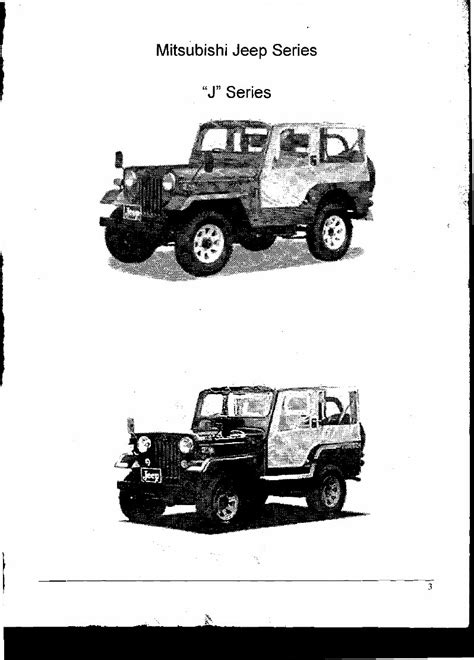 Mitsubishi J Series Jeep Service Manual