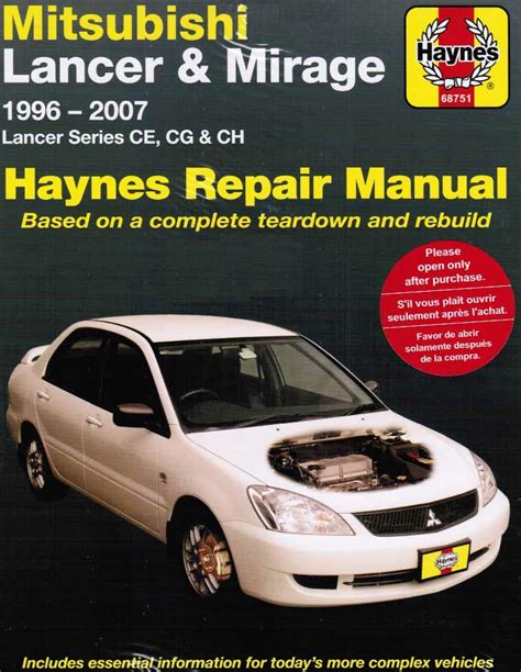 Mitsubishi Lancer Years 2000 2007 Service Repair Manual