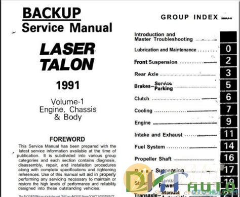 Mitsubishi Laser Talon 1991 Factory Service Repair Manual