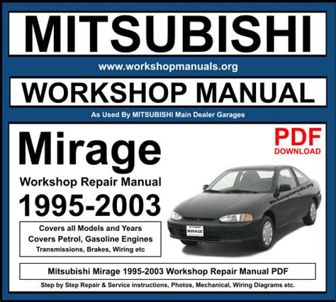 Mitsubishi Mirage 1995 2003 Workshop Service Manual Repair