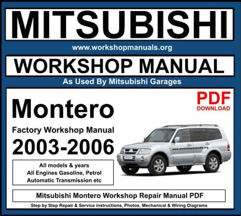 Mitsubishi Montero Service Repair Workshop Manual 2003 2006